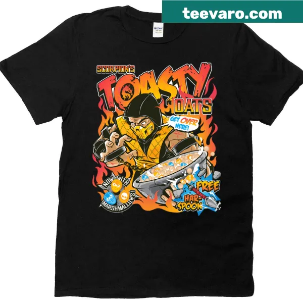 Charming graphic of a bowl of oatmeal on T-shirt.