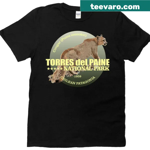 Illustration of a Cougar from Torres Del Paine National Park on a t-shirt