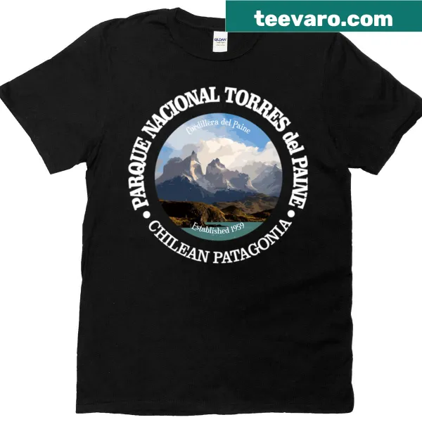 Graphic of Torres Del Paine National Park on a t-shirt