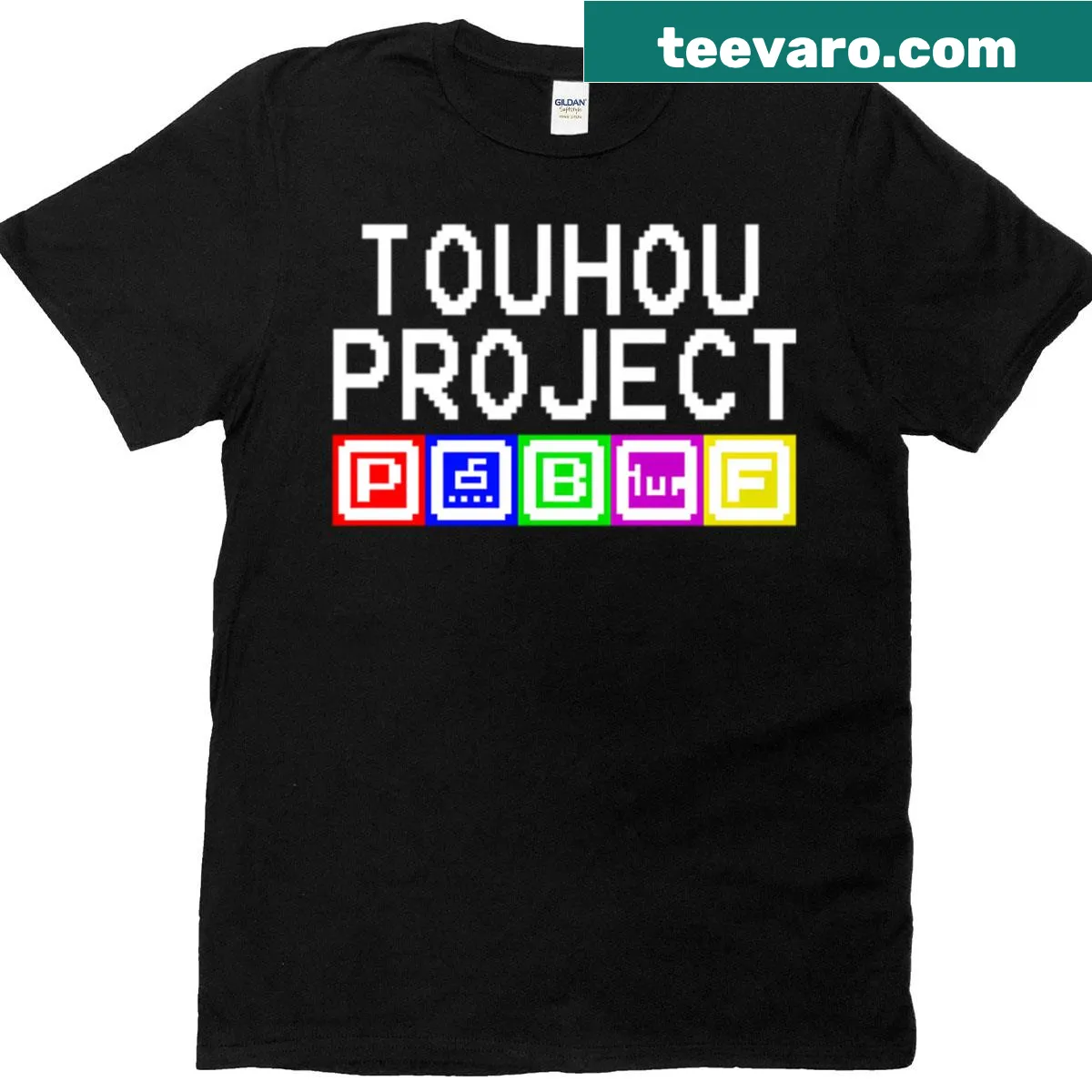 Pixel art T-shirt inspired by Touhou Project — on a men's t-shirt