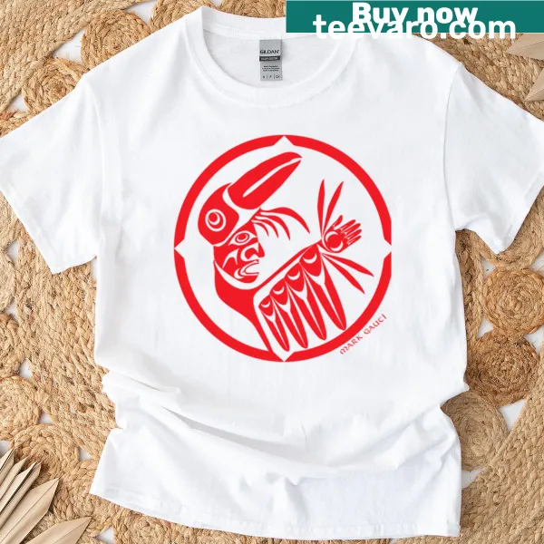 Illustrated raven transformation graphic T-shirt