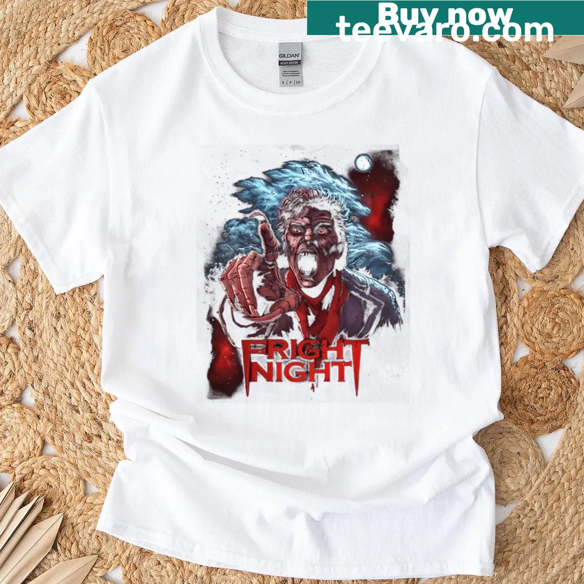 Vintage-style Halloween T-shirt with retro ghost movie design — on a men's t-shirt