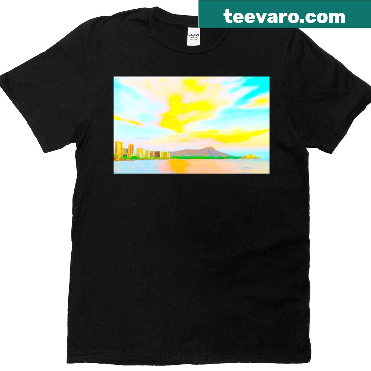 Waikiki Gold Coast graphic T-shirt — on a men's t-shirt