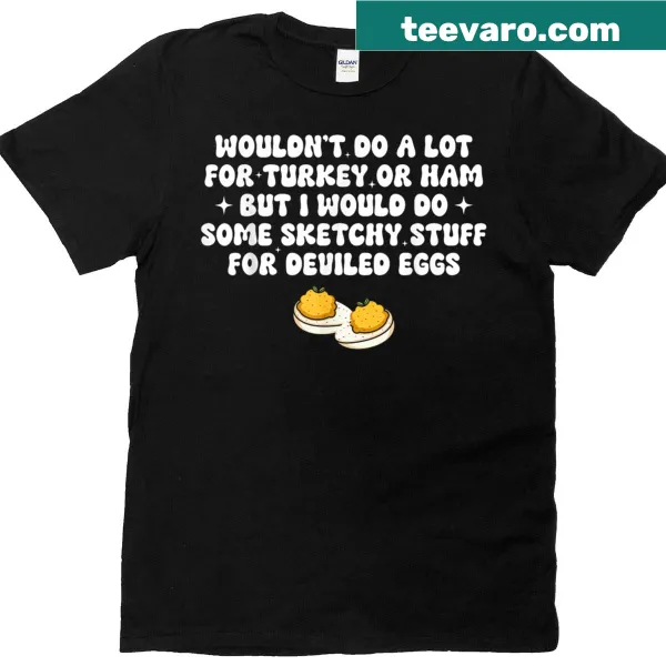 Funny deviled eggs graphic T-shirt