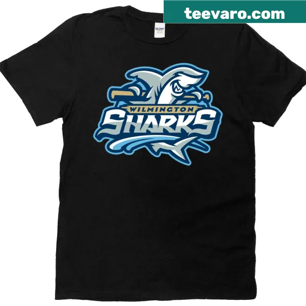 Vintage-style T-shirt with playful shark graphic