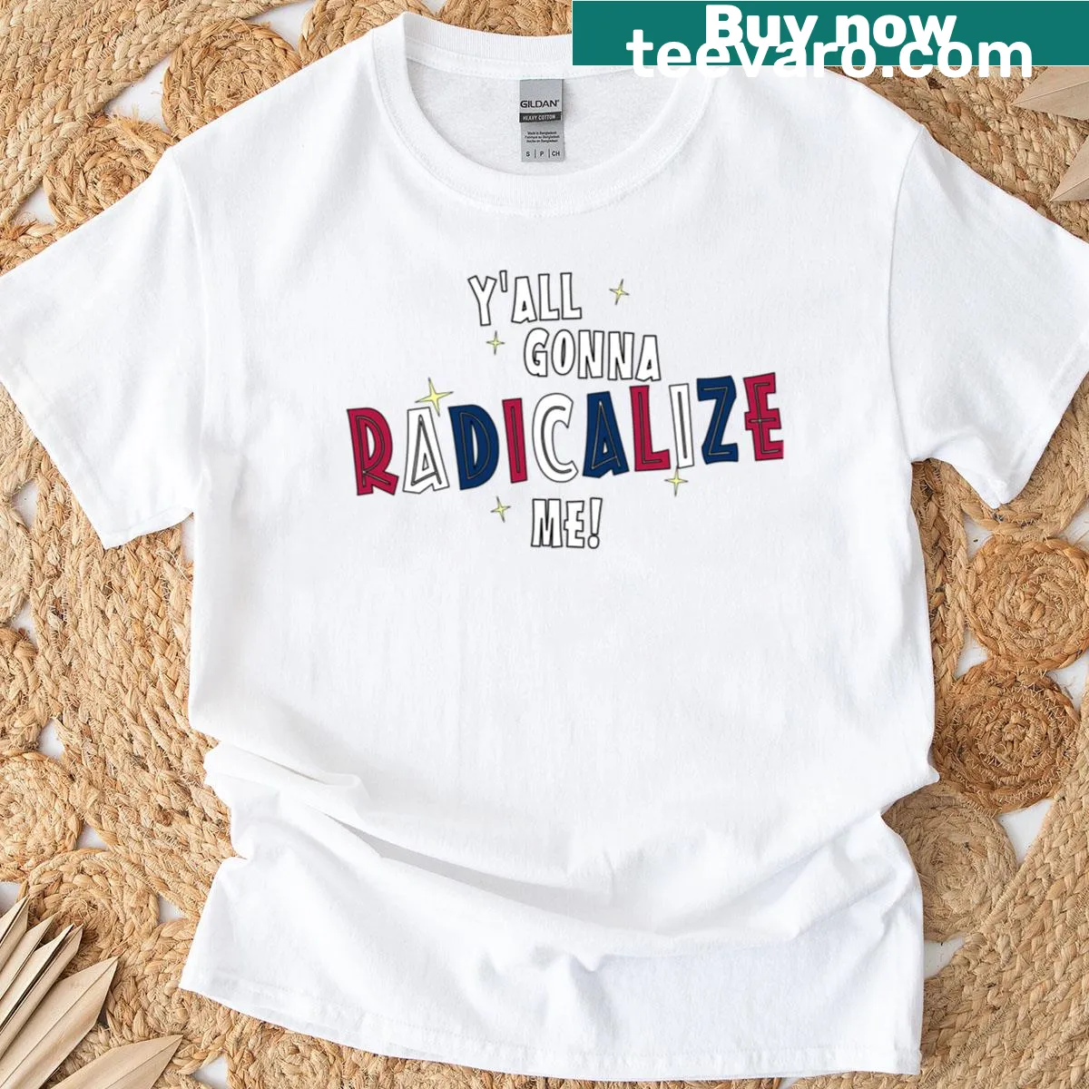 Bold typography T-shirt with a humorous protest message — on a men's t-shirt