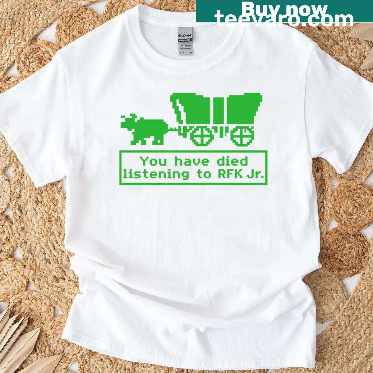T-shirt with a sarcastic phrase about listening to Rfk Jr — on a men's t-shirt