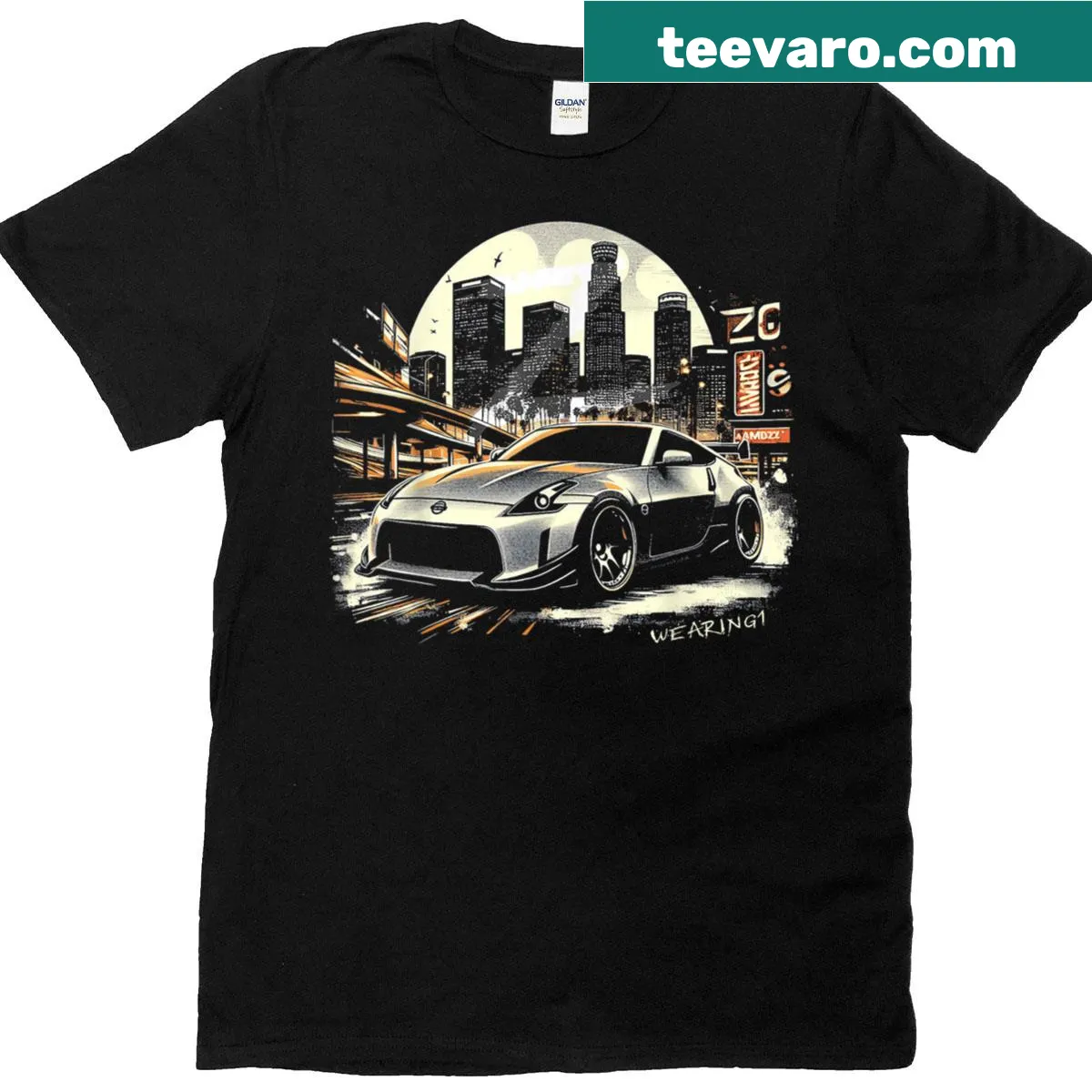 Illustrated Z Sports Car 350 Z33 t-shirt for car enthusiasts — on a men's t-shirt
