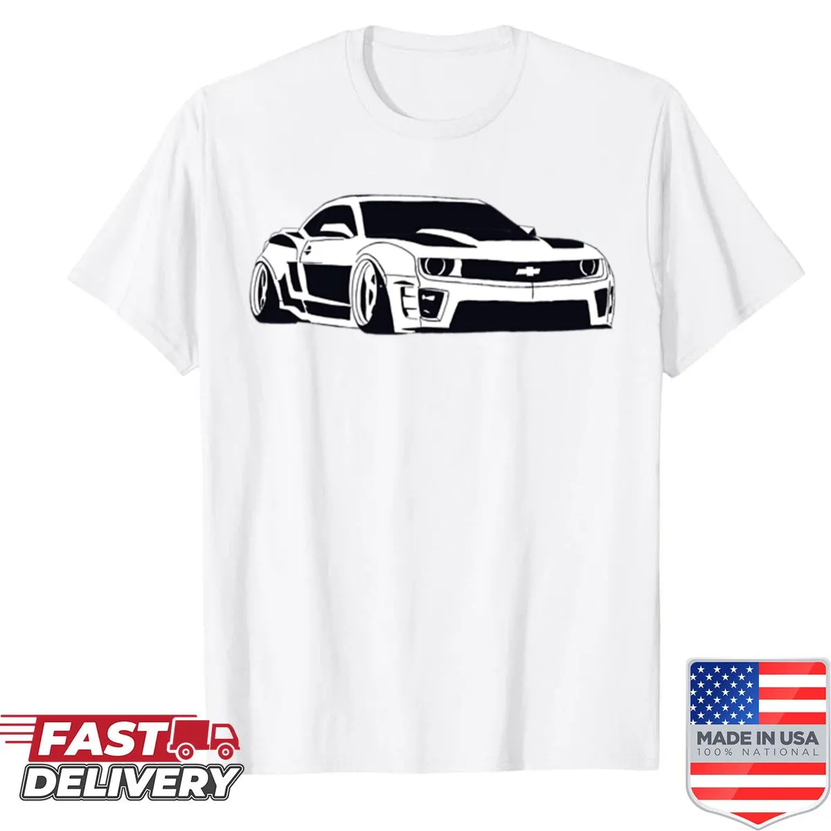 Vintage graphic of a 5th Generation Camaro on a shirt