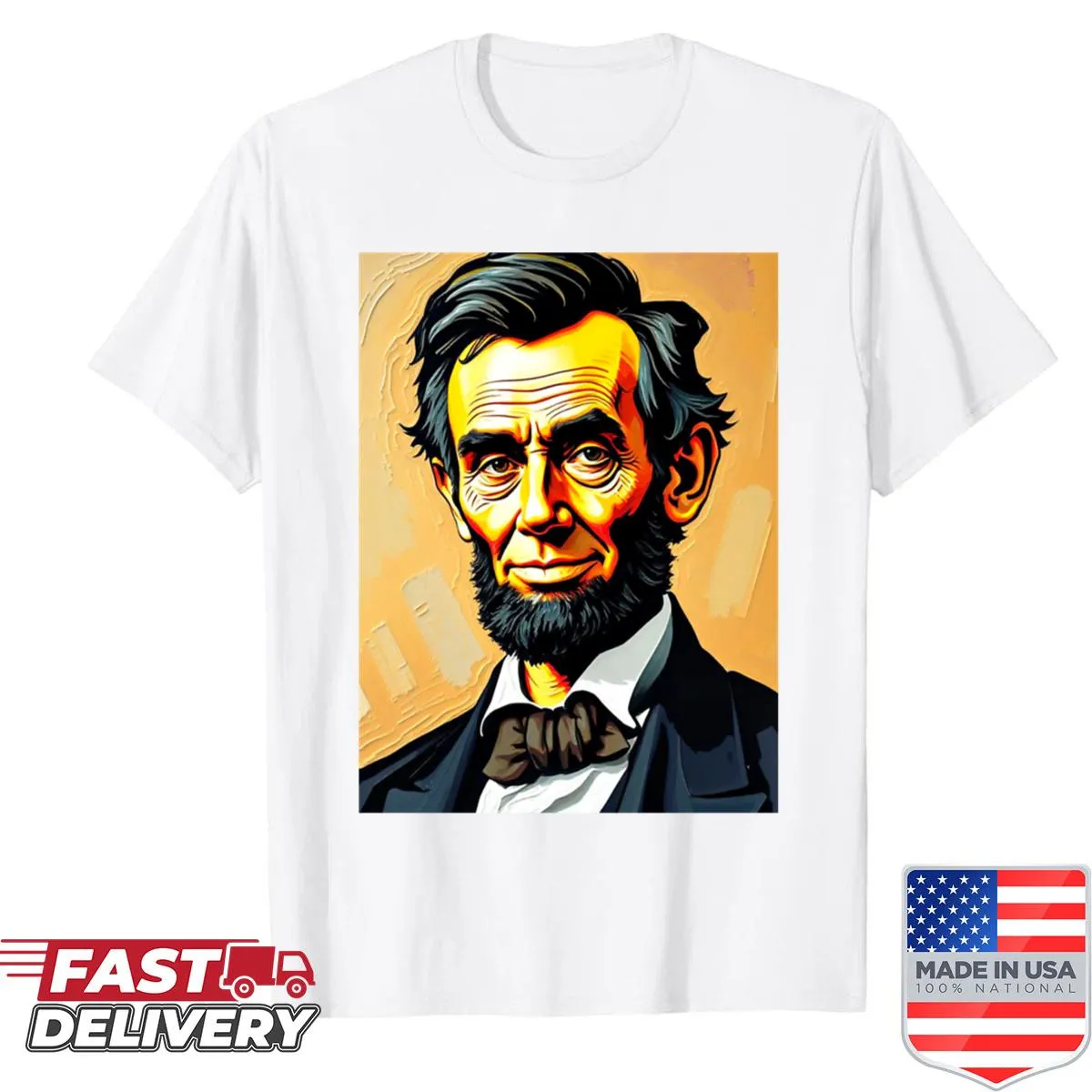 Stylized portrait of Abraham Lincoln with an inspirational quote