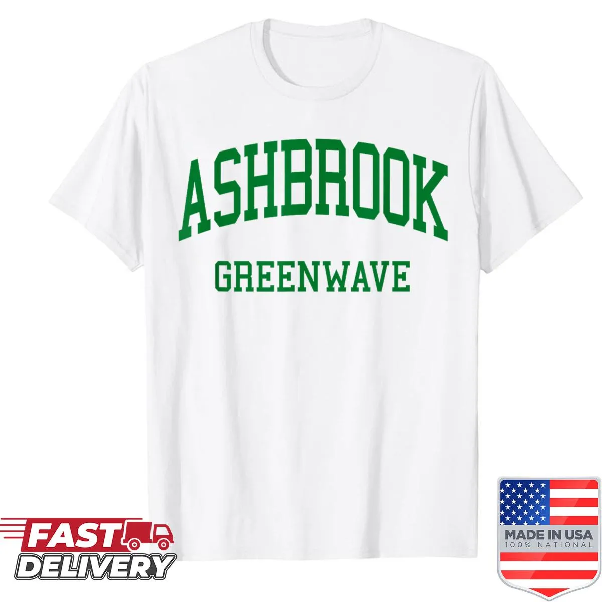 Retro Ashbrook High School T-shirt with classic emblems