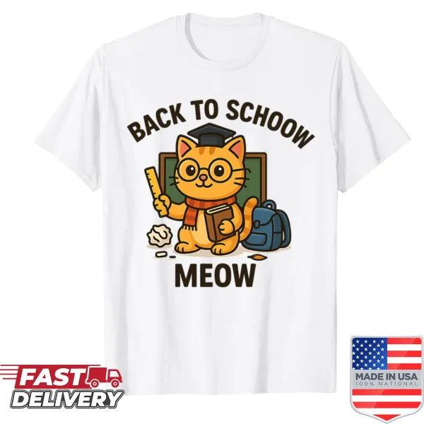 Funny cat cartoon with text for teachers