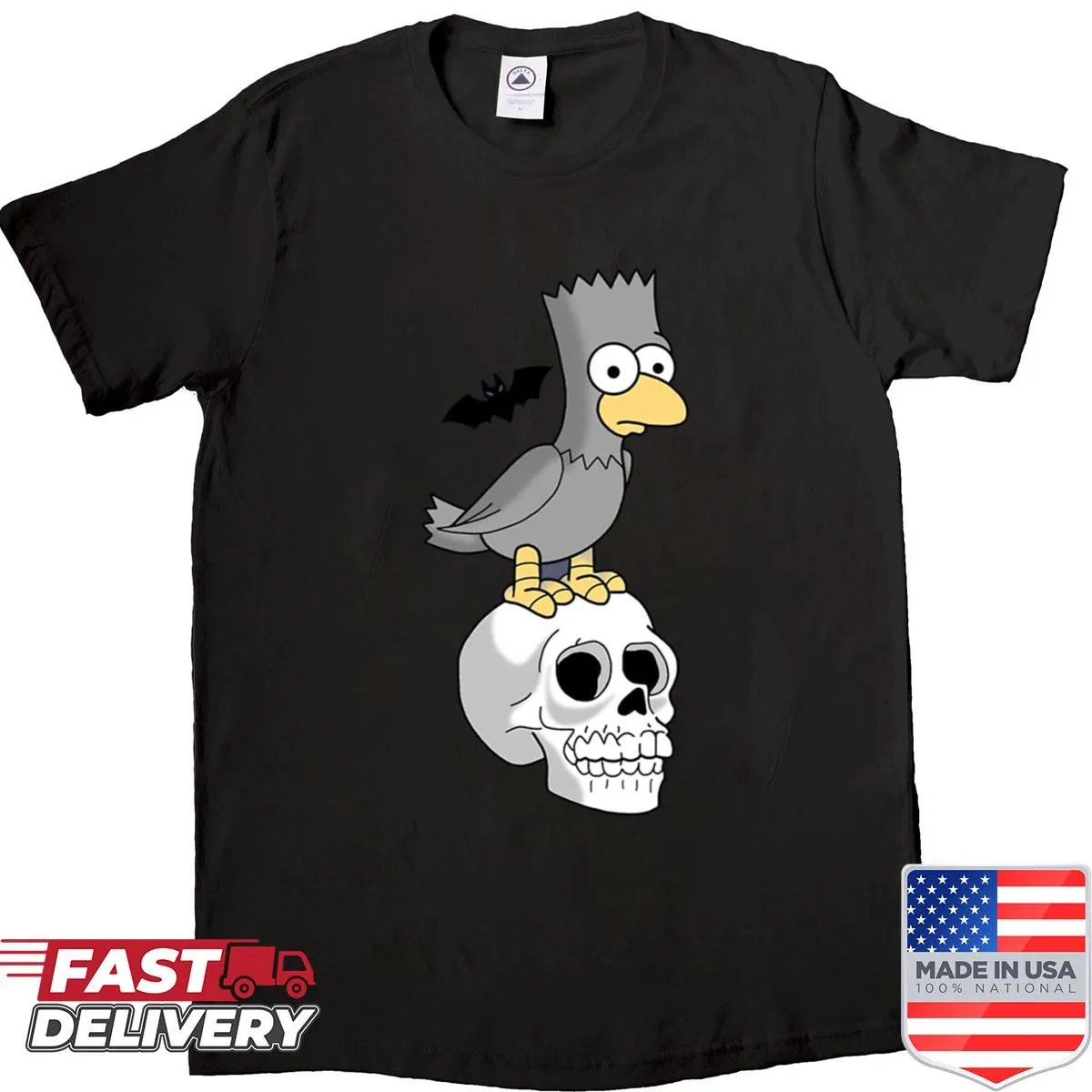 Shirt featuring an illustration of Bart the Raven