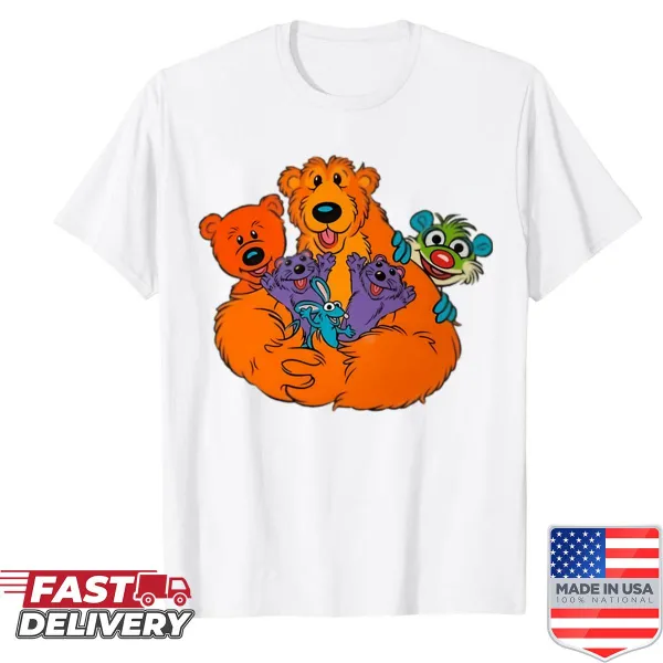 Illustration of a bear with friends on a shirt