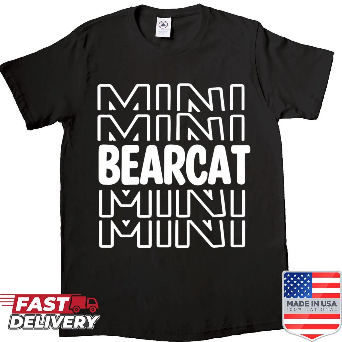 Premium shirt featuring a mini mascot bearcat for school sports
