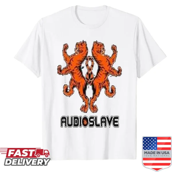 T-shirt featuring typography celebrating Audioslave