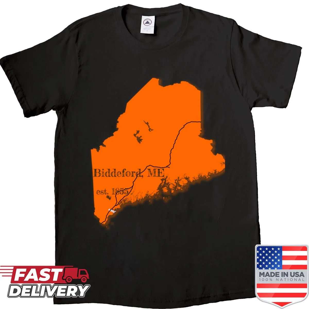 Charming design celebrating Biddeford, Maine on a shirt