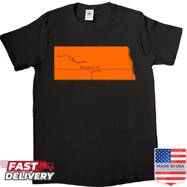 Bismarck ND graphic t-shirt with bold typography