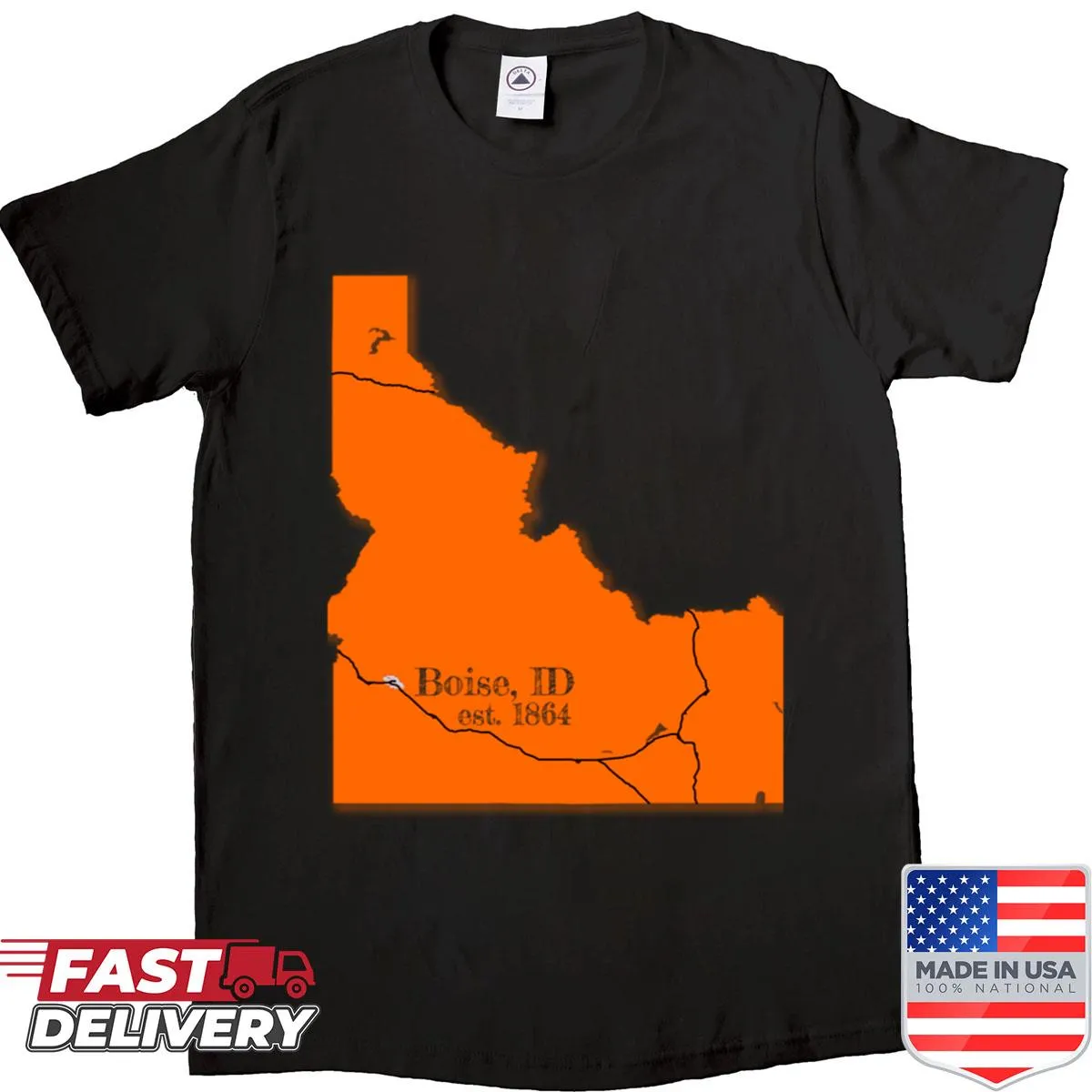 Minimalist design shirt celebrating Boise, Idaho.