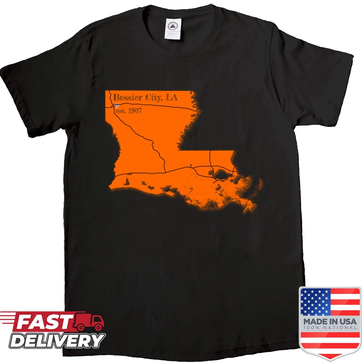 Shirt featuring Bossier City, Louisiana in a charming design