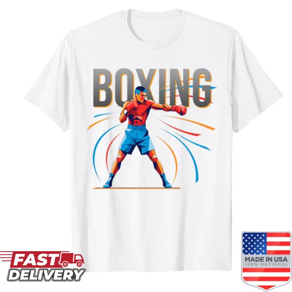 Dynamic boxing stance graphic shirt