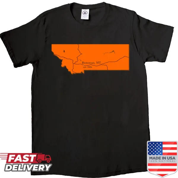 Graphic shirt inspired by Bozeman, Montana landscape