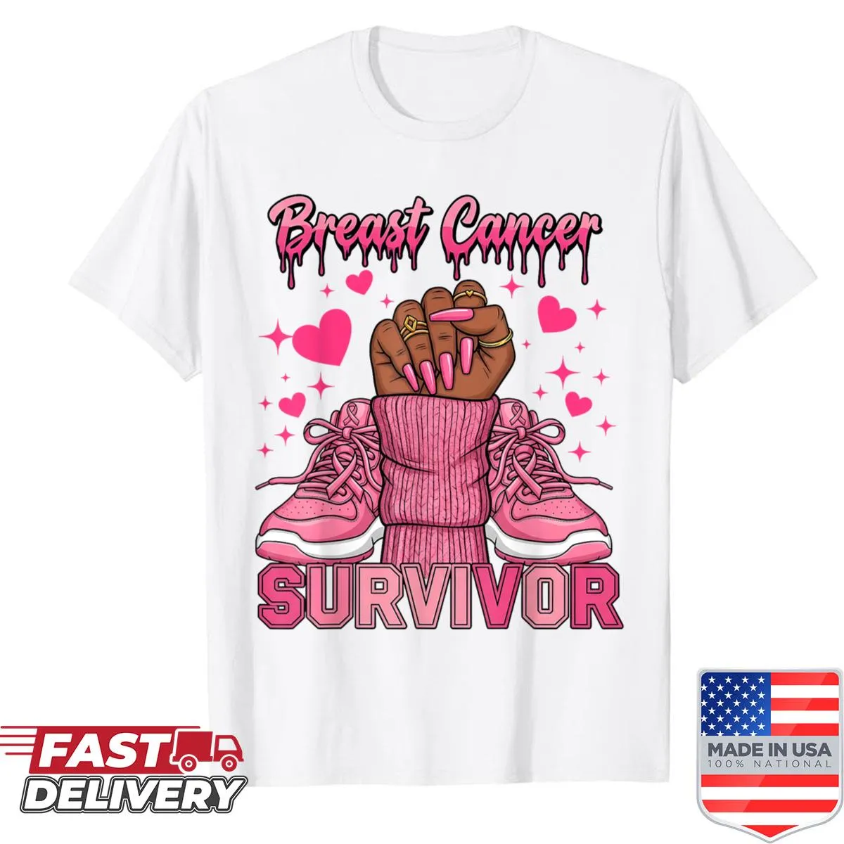 Inspirational shirt for Black women cancer survivors with powerful typography