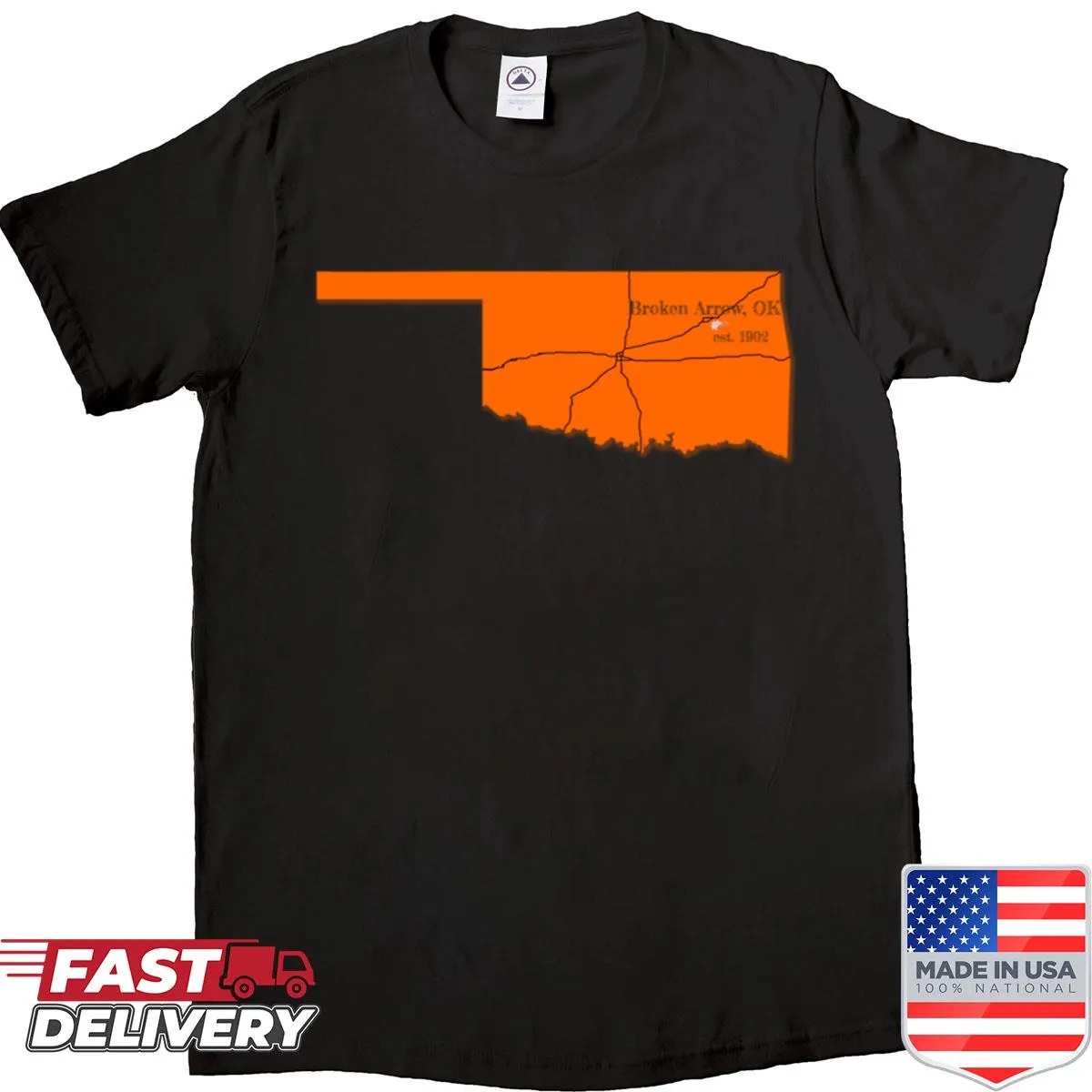 Silhouette design shirt inspired by Broken Arrow, Oklahoma.