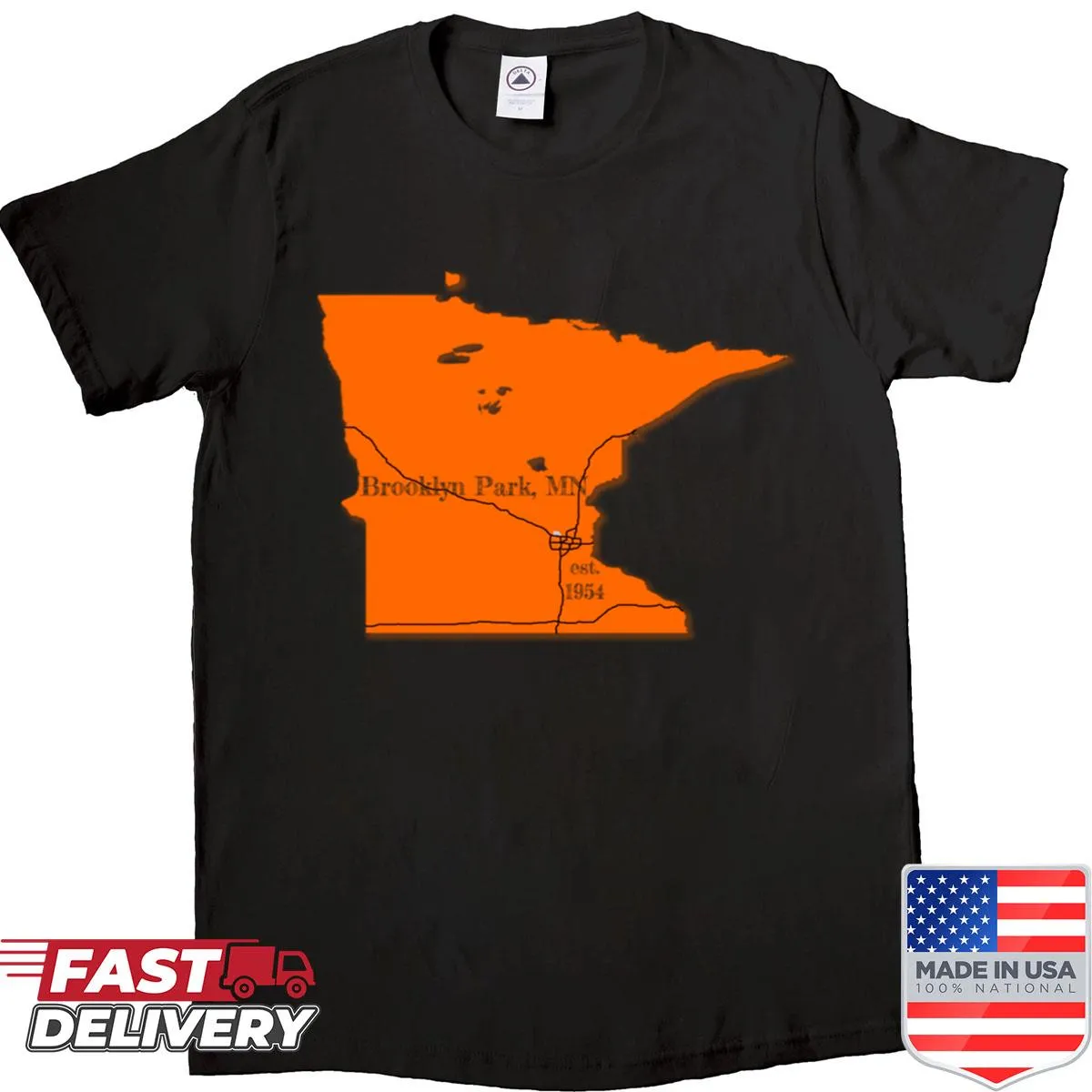 Graphic T-shirt celebrating Brooklyn Park, Minnesota