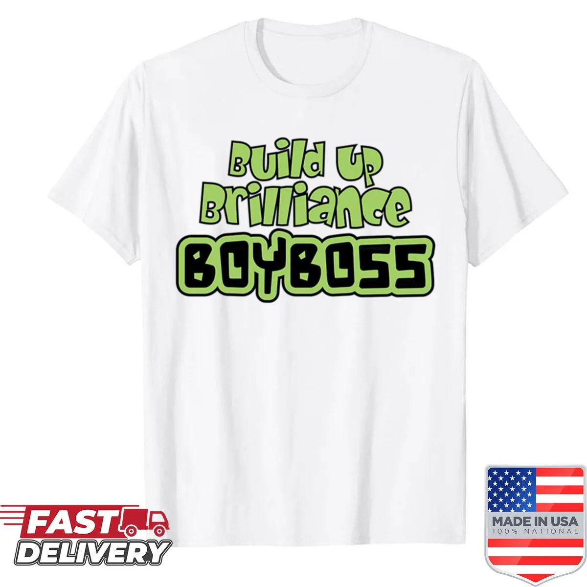 Oversized shirt with cartoon character and 'Boyboss' graphic