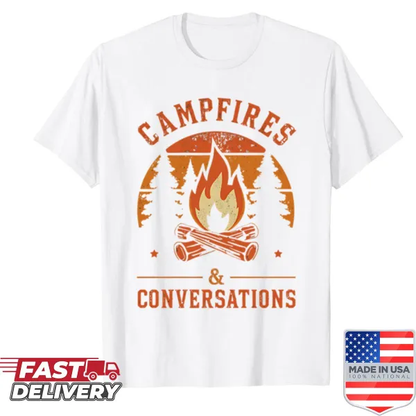 Campfires Conservation t-shirt with a nature-focused message for outdoor lovers