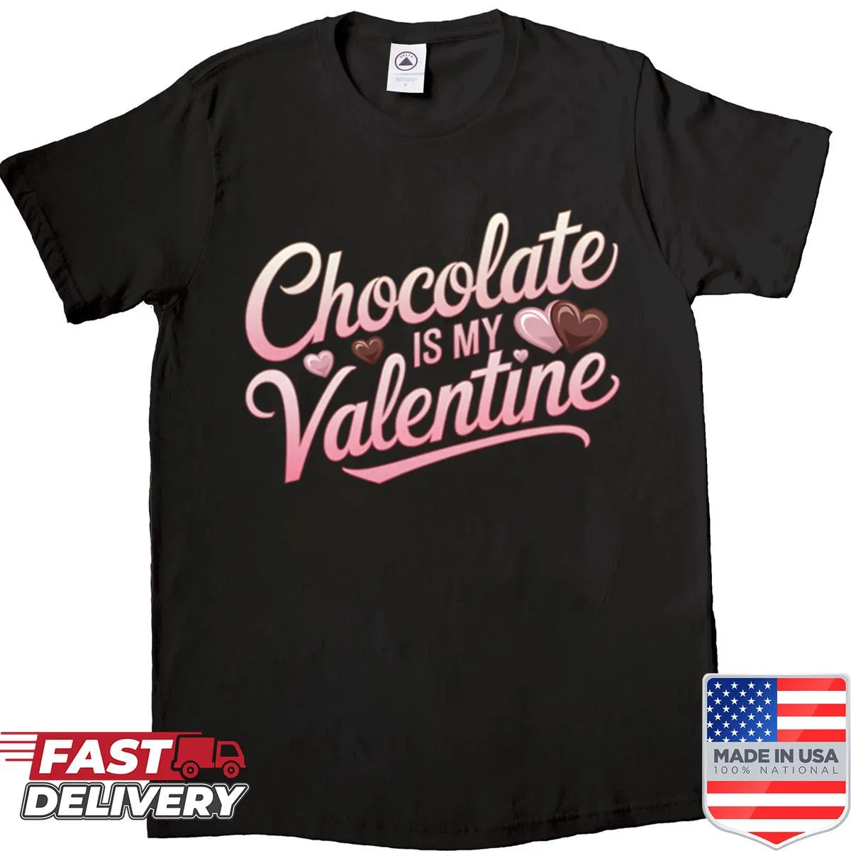 Funny chocolate-themed shirt expressing love for sweets