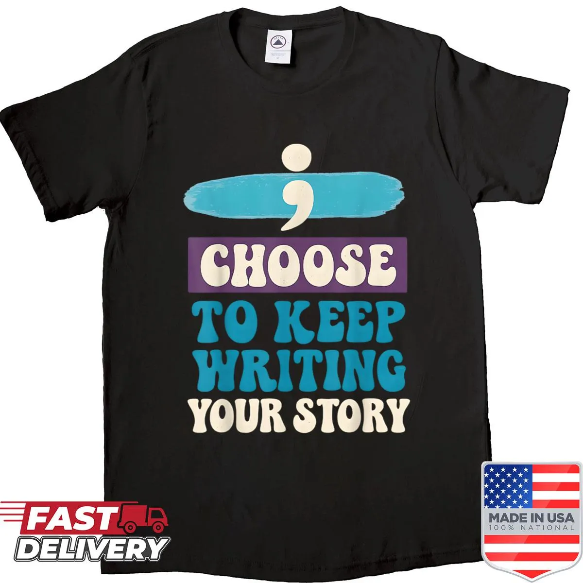 Inspirational quote shirt with groovy typography