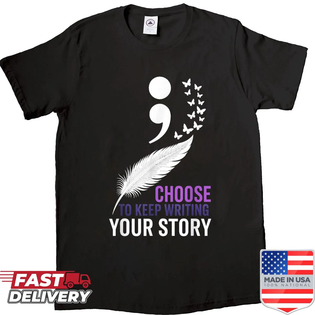 Inspirational shirt with motivational writing theme