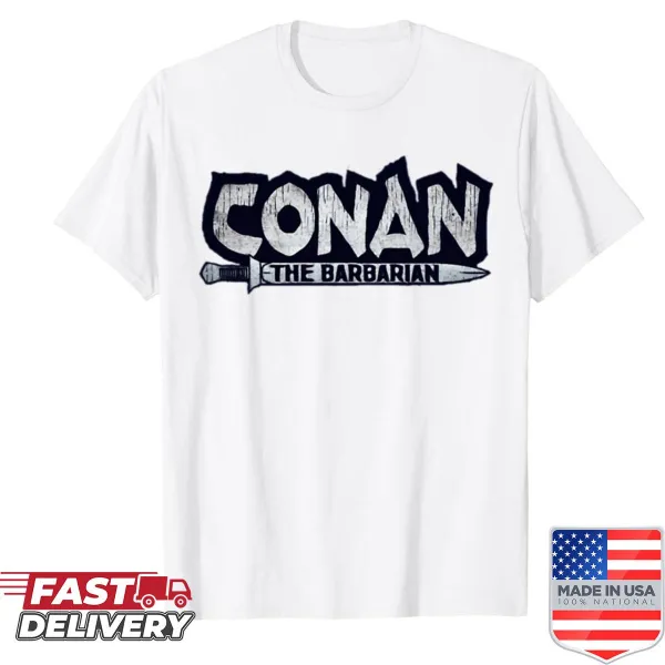 Vintage Conan The Barbarian t-shirt featuring a muscular warrior graphic