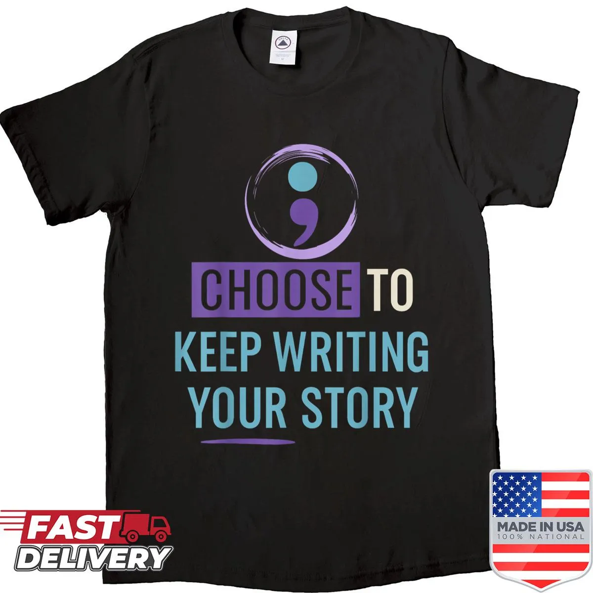 Inspirational quote graphic on a T-shirt