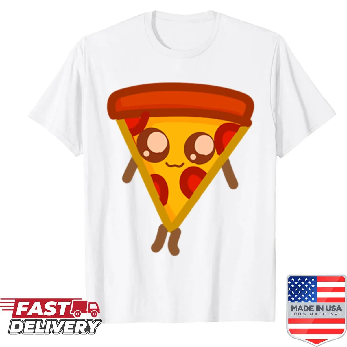 Cute shirt featuring an adorable pizza slice illustration