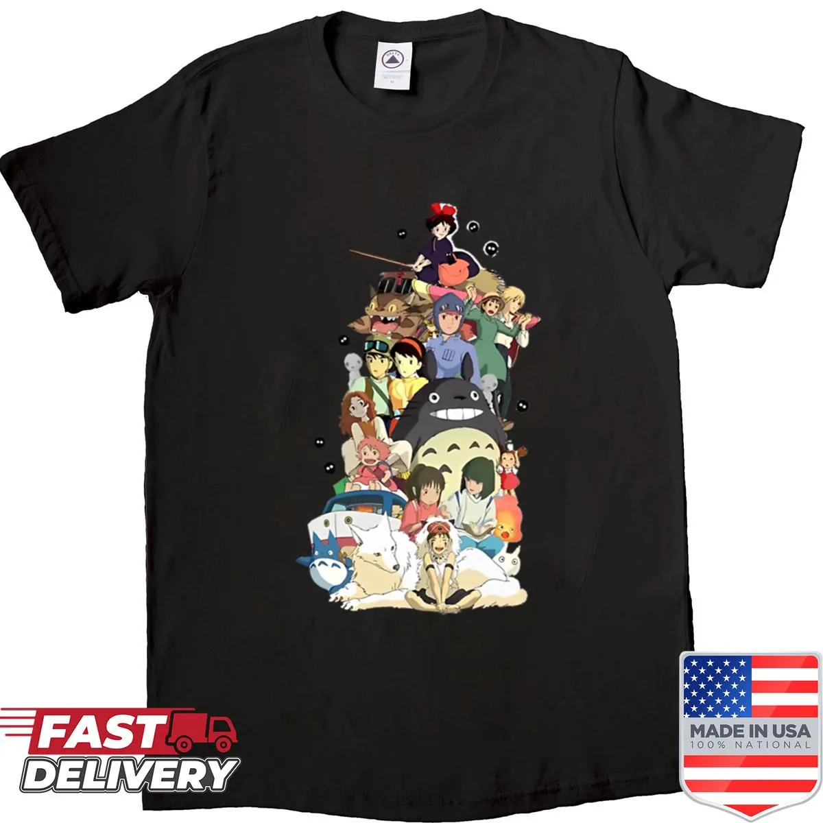 Whimsical Ghibli-inspired cutipies graphic shirt