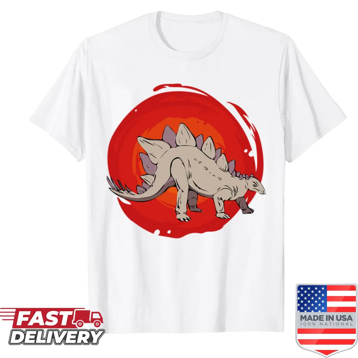 Oversized shirt with a cute cartoon dinosaur graphic