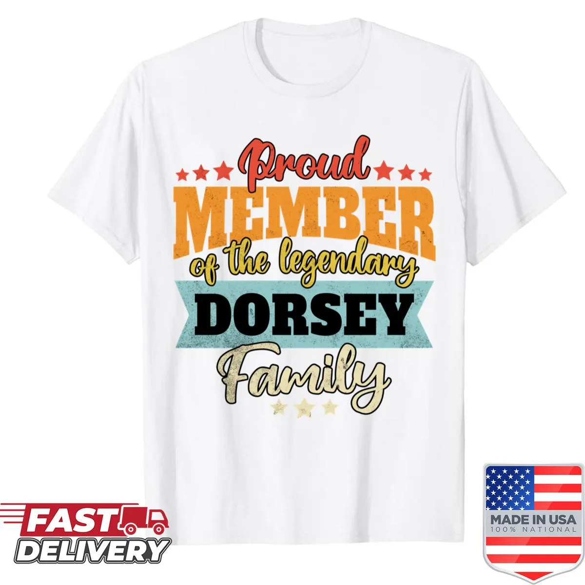 Text design featuring the last name 'Dorsey' for family pride.
