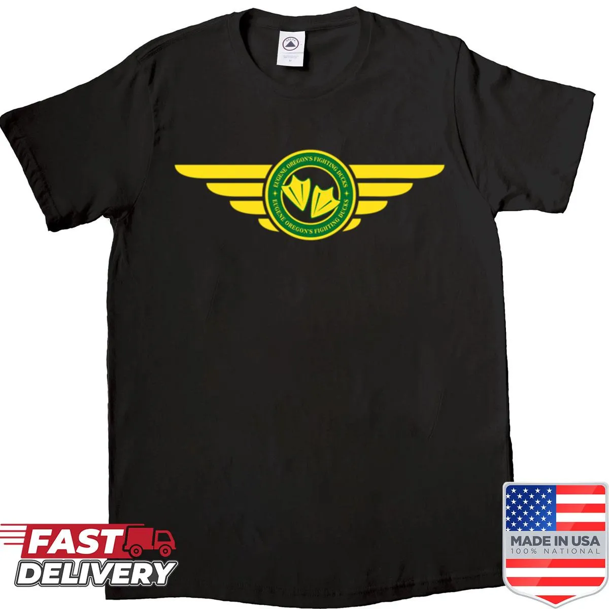 Retro Fighting Ducks design shirt supporting Eugene Oregon