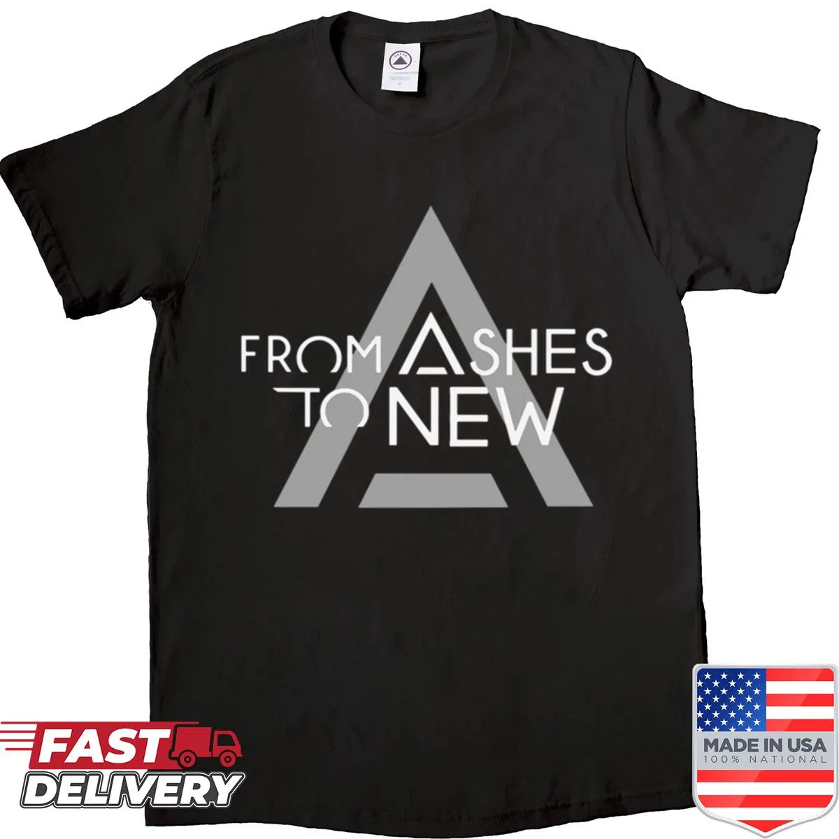 Inspirational shirt with message 'From Ashes To New'