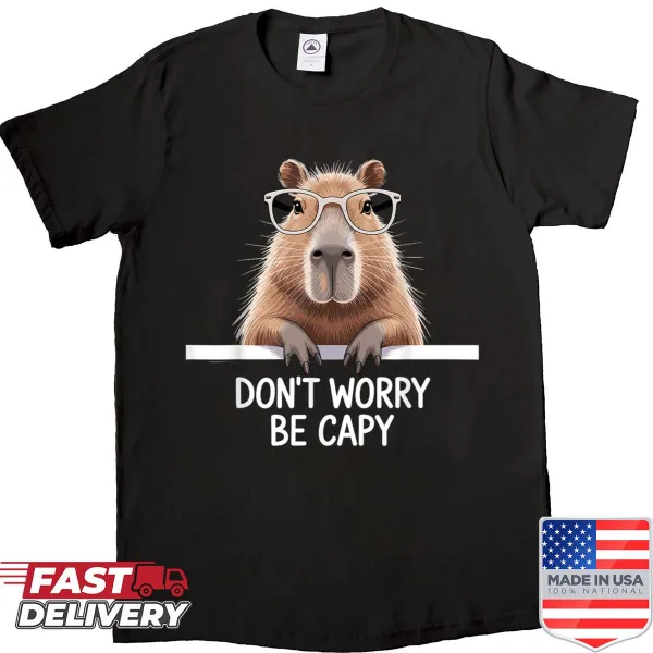 Funny Capybara Art shirt featuring a whimsical illustration of a capybara