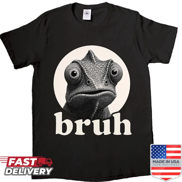 Funny Chameleon Bruh shirt for kids with humorous design