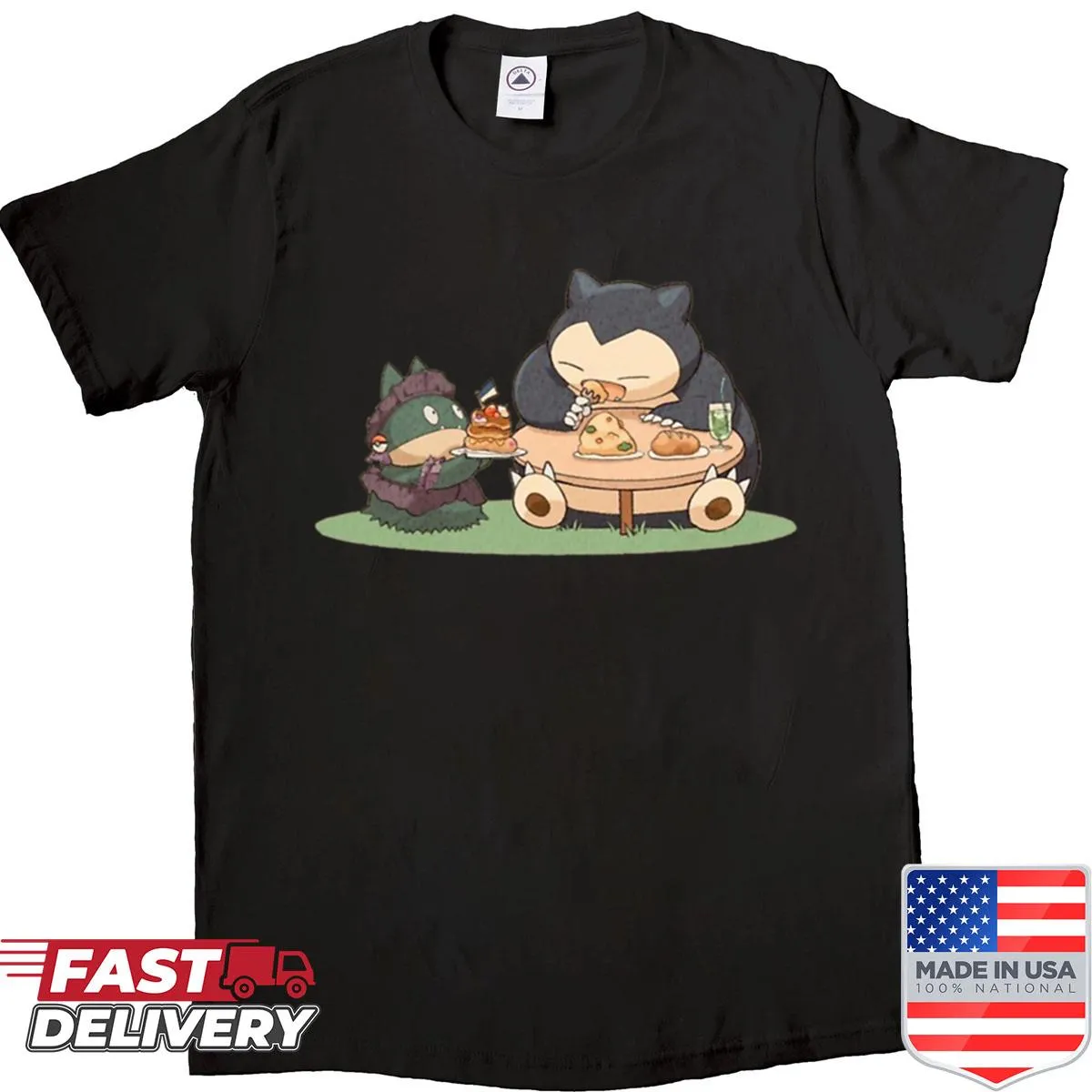Cartoon Snorlax graphic with cute design