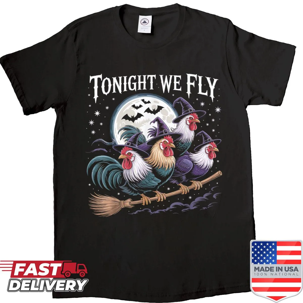 Funny Halloween chicken shirt with cartoon chickens and spooky text