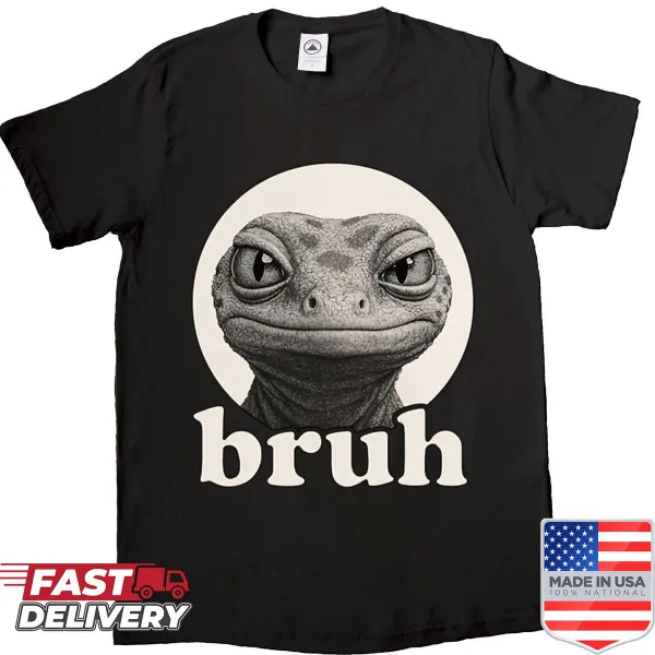 Funny gecko meme shirt designed for kids with a playful gecko graphic