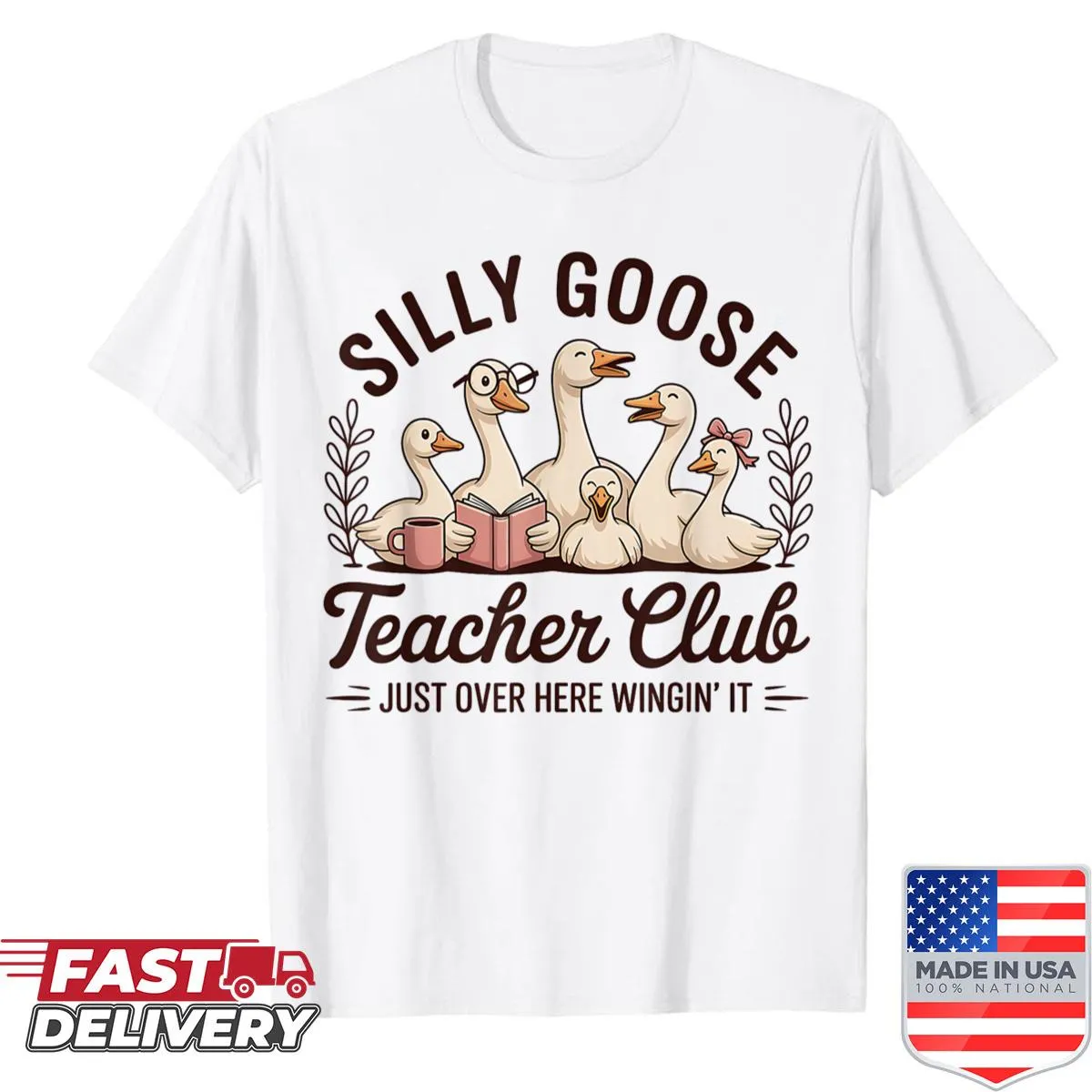 Illustration of a silly goose with 'Teacher Appreciation' text.