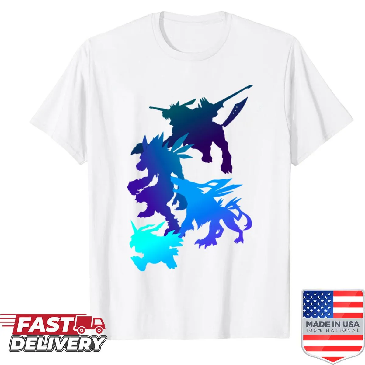 Silhouette of Gabumon from Digimon on a T-shirt