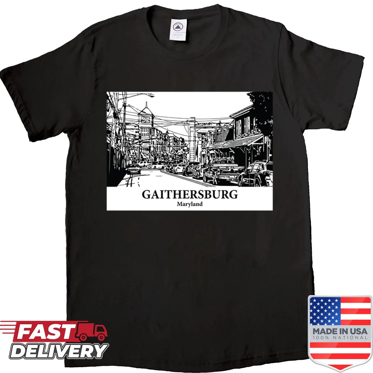 Illustration representing Gaithersburg on a shirt